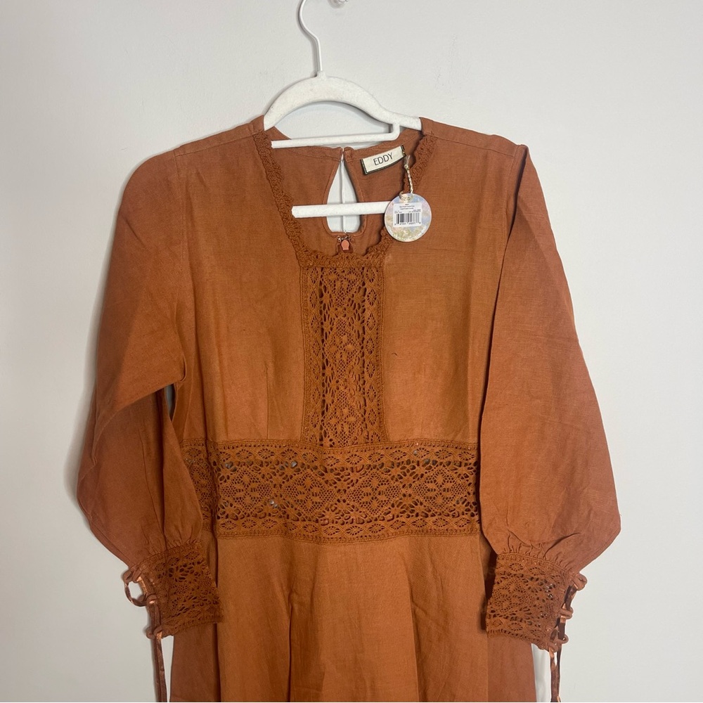 NWT Eddy Mary Linen Maxi Dress - Picture 10 of 14